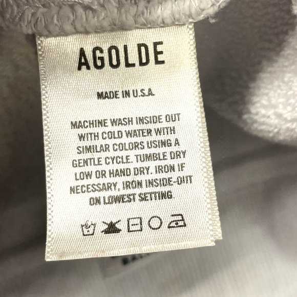 Agolde Sweatshirt Womens Medium White Pullover Low V Neck Balloon Sleeve Relaxed - Picture 6 of 10